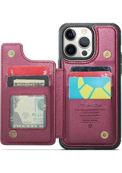 IPhone 12 Pro Max Rfıd Engelleme Kart Tutucu Pu Için Caseme Cüzdan Kılıf (Yurt Dışından)