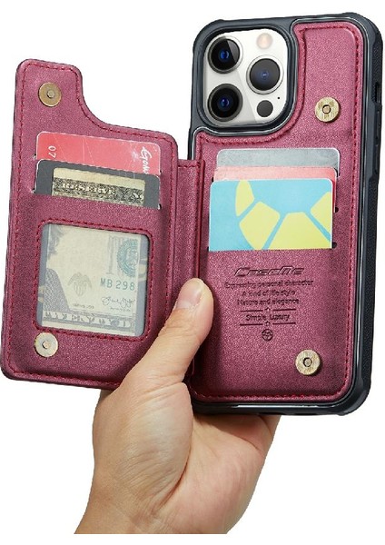 IPhone 12 Pro Max Rfıd Engelleme Kart Tutucu Pu Için Caseme Cüzdan Kılıf (Yurt Dışından)