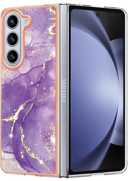 Samsung Galaxy Z Için Kılıf Fold 5 Yumuşak Tampon Mermer Desen Ince Tpu (Yurt Dışından)