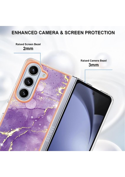 Samsung Galaxy Z Için Kılıf Fold 5 Yumuşak Tampon Mermer Desen Ince Tpu (Yurt Dışından)