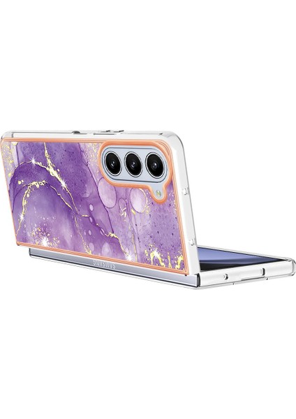 Samsung Galaxy Z Için Kılıf Fold 5 Yumuşak Tampon Mermer Desen Ince Tpu (Yurt Dışından)