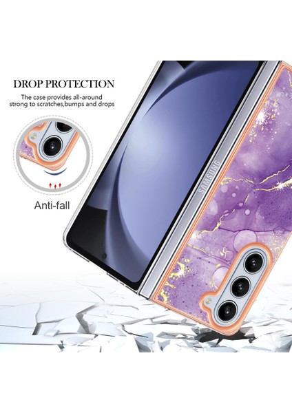 Samsung Galaxy Z Için Kılıf Fold 5 Yumuşak Tampon Mermer Desen Ince Tpu (Yurt Dışından)