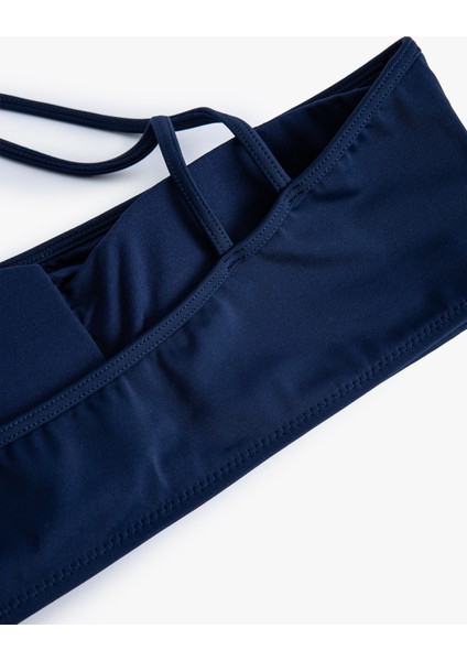 Bandeau Bikini Üstü Tek Omuz Ince Askılı