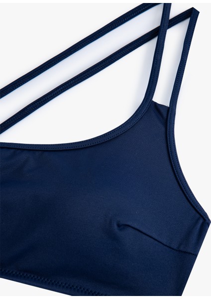 Bandeau Bikini Üstü Tek Omuz Ince Askılı