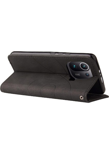 Xiaomi 11 Pro Kickstand Koruyucu Kılıf Kart ile Iki Renkli Dikiş (Yurt Dışından)