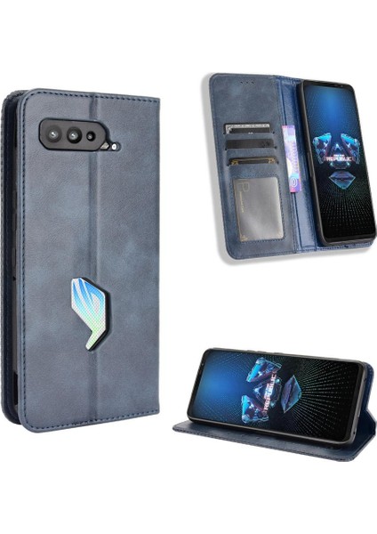 Asus Rog Telefon 5 Manyetik Kapatma Pu Deri Cüzdan Için Kılıf (Yurt Dışından)