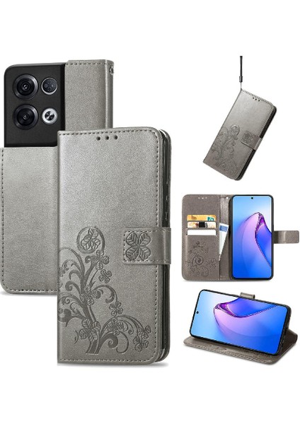 Oppo Oppo 8 Pro Flip Kapak Kılıf Için Dört Yapraklı Yonca Iş (Yurt Dışından)