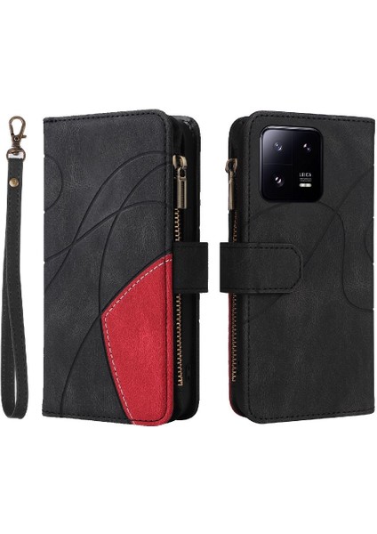 Kart Yuvası Standı Dokuz ile Xiaomi 13 Pro Fermuar Cüzdan Tarzı (Yurt Dışından)