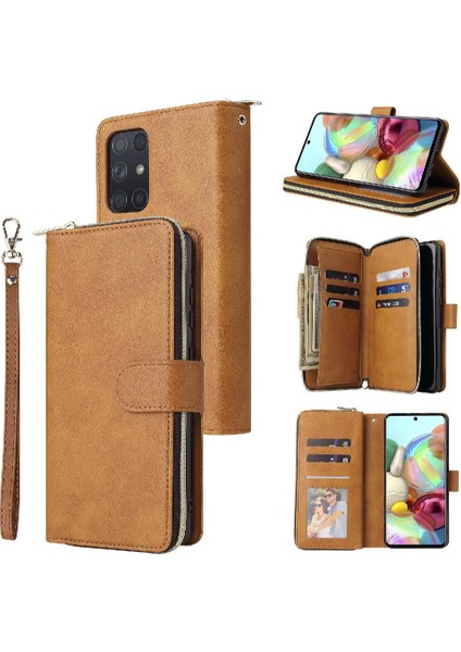 Samsung Galaxy A72 5g Için Kılıf El Kayışı Kart Tutucu Kılıf ile Kapak Çevirin (Yurt Dışından)