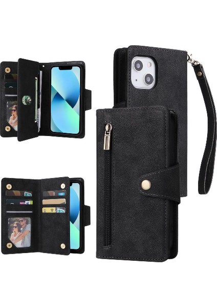 El Kayışı Fermuar Cüzdan Kapak ile iphone 13 Mini Kart Tutucu Için Kılıf (Yurt Dışından)
