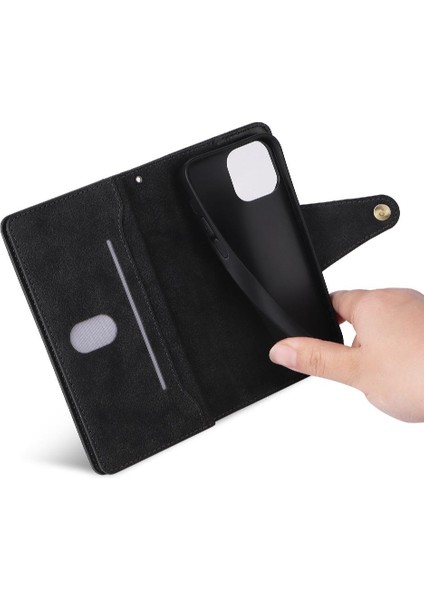 El Kayışı Fermuar Cüzdan Kapak ile iphone 13 Mini Kart Tutucu Için Kılıf (Yurt Dışından)