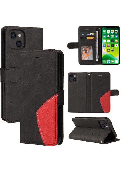 Kart Yuvası Standı ile IPhone 15 Pu Deri Flip Folio Kılıf (Yurt Dışından)