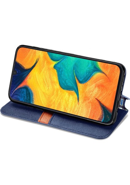 Samsung Galaxy A30 Cüzdan Fonksiyonu Için Kılıf Deri Kılıf Kapak Çevirin (Yurt Dışından)