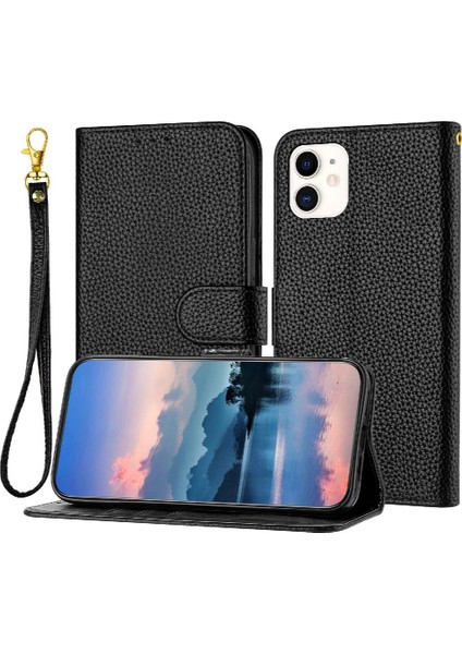 Iphone 11 Için Telefon Kılıfı Litch Desen Pu Deri Kart Yuvaları Tutucu Cüzdan (Yurt Dışından)
