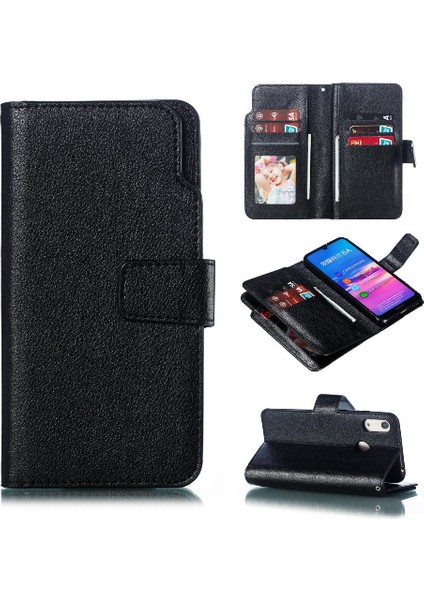 Huawei Y6 2019 Cüzdan Manyetik 9 Kart Yuvaları Pu Deri Kickstand (Yurt Dışından)