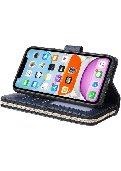 9 Kart Yuvaları Kart Tutucu Fermuar ile iphone 11 Pro Cüzdan Kılıf (Yurt Dışından)