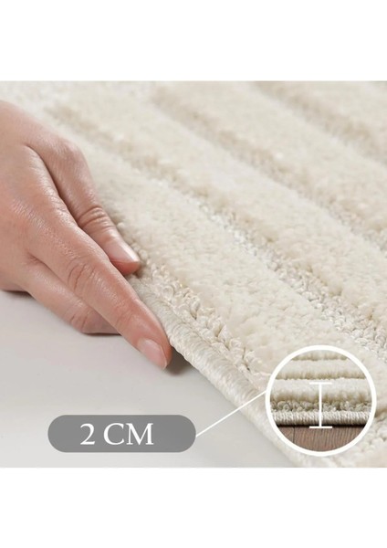 Yumuşacık Bukleli Modern Post Peluş Oturma Salon Koridor Makine Halısı Krem Renk indirimleri