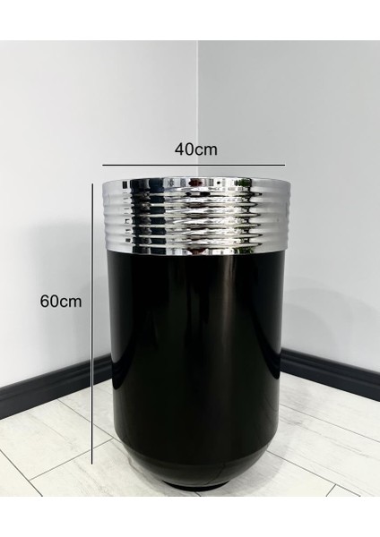 Elegant Dekoratif Krom Darbuka Parlak Siyah Saksı 60CM fiyatları