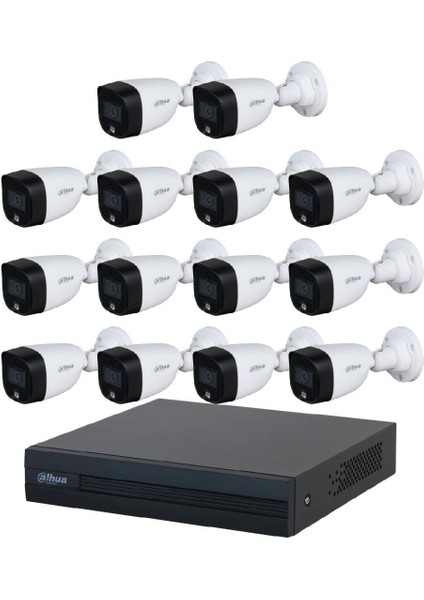 14 Kameralı Renkli Gece Görüşlü Full Hd Güvenlik Kamera Seti
