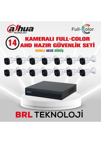 14 Kameralı Renkli Gece Görüşlü Full Hd Güvenlik Kamera Seti fiyatları