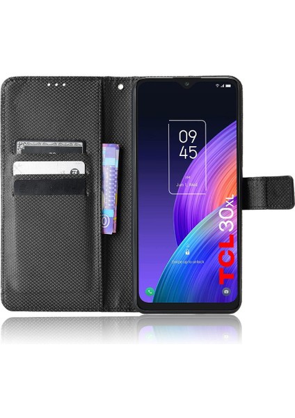 Tcl 30 Xl Kapak Için Kılıf Kickstand Kart Tutucu Manyetik Cüzdan (Yurt Dışından)