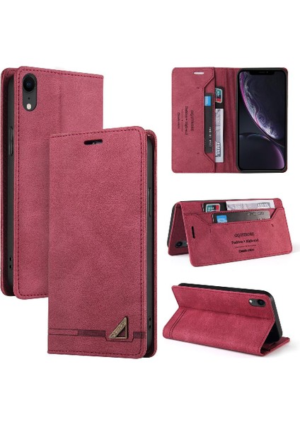 IPhone X/xs Kickstand Premium Deri Premium Deri Iki Kart (Yurt Dışından)
