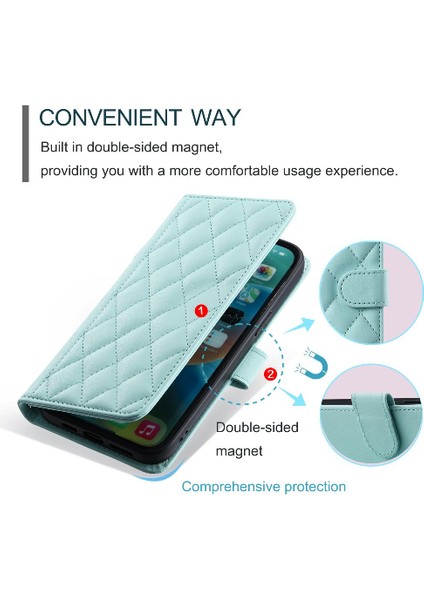 Iphone 12 Için Telefon Kılıfı Pro Max Manyetik El Kayışı Flip Folio Cüzdan (Yurt Dışından)