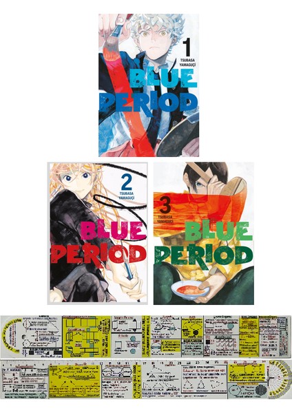Blue Period 1 - 2 - 3. Ciltler Manga Set - Tsubasa Yamaguçi - Matematik Öğreten Cetvel