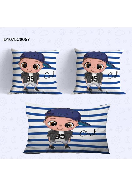 Çocuk Yastik Kılıf ve Kırlent Kılıfı Çift Tarafı Baskılı