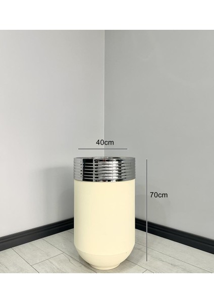 Elegant Dekoratif Krom Darbuka Krem Saksı 70 cm fiyatları