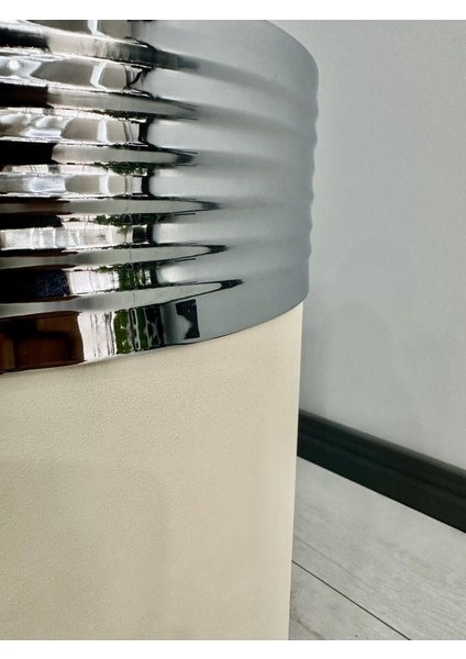 Elegant Dekoratif Krom Darbuka Krem Saksı 70 cm modelleri