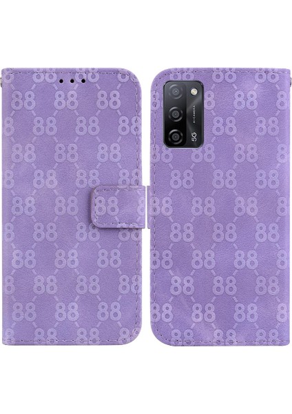 Oppo A16/A16S/A54S Kart Tutucu Çift 8 Kabartmalı Kickstand Için Telefon Kılıfı (Yurt Dışından)