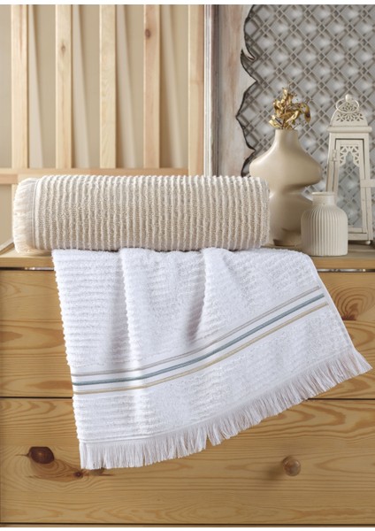 50 x 90/80X150 Jakarlı&nakışlı Pamuklu Havlu (2'li) 8091