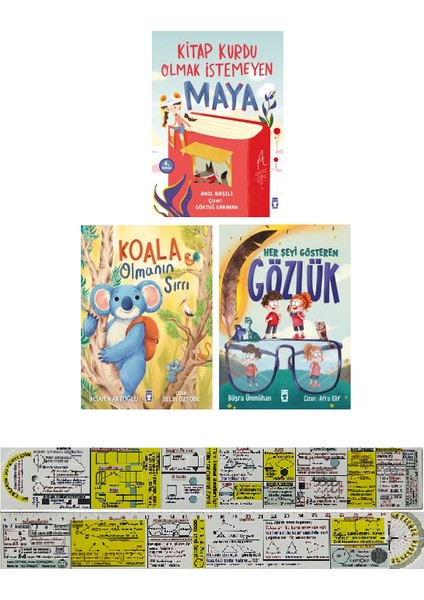 Koala Olmanın Sırrı - Her Şeyi Gösteren Gözlük - Kitap Kurdu Olmak İstemeyen Maya 3 Kitap
