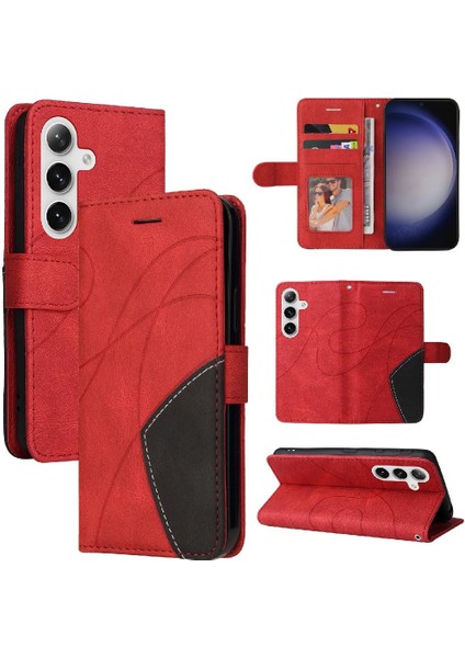 Samsung Galaxy S24 Artı Pu Deri Flip Folio Kılıf Kart Yuvası ile (Yurt Dışından)