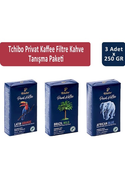Privat Kaffee Filtre Kahve Tanışma Paketi 250 gr x 3 Adet