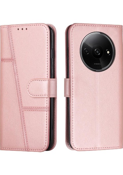 Xiaomi Redmi A3 Için Kılıf Tam Koruma Pu Deri Darbeye Kapak Çevirin (Yurt Dışından)