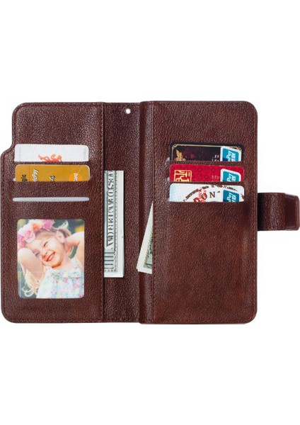 Samsung Galaxy S10 Artı 9 Kart Yuvaları Manyetik Cüzdan Kickstand Pu (Yurt Dışından)