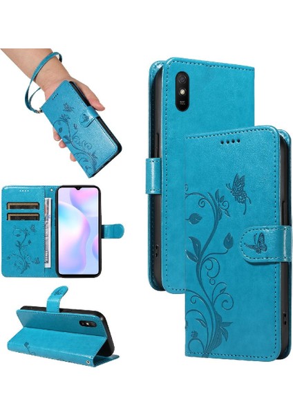 Xiaomi Redmi 9A Için Kılıf El Kayışı ve Kart ile Yüksek Kaliteli Deri (Yurt Dışından)