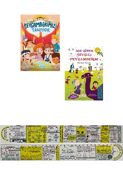 Dünya Çocukları Peygamberimizi Tanıyor - 365 Günde Sevgili Peygamberim 2 Kitap Set + Cetvel