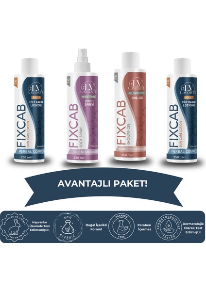 Fixcab Adult 2'li + Duş Jeli + Vücut Spreyi Avantajlı Paket 250 ml
