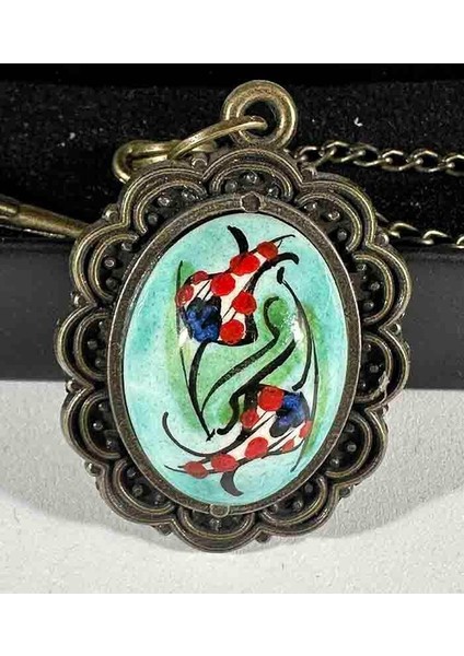 Ters ve Düz Lale Iznik Çini Kitap Ayracı