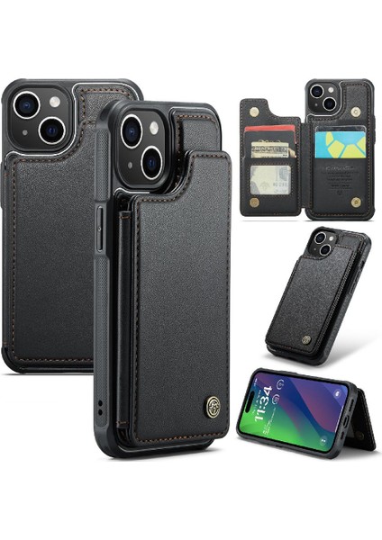 IPhone 15 Için Caseme Cüzdan Durumda Kickstand Pu Deri Kart Tutucu Ince (Yurt Dışından)