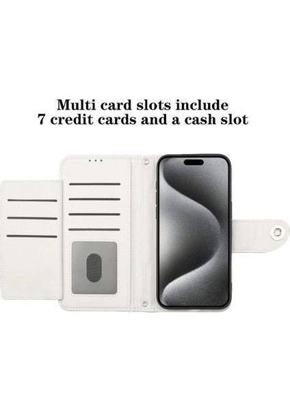 IPhone 15 Için Kılıf Pro Bilek Şerit Cüzdan Kapak Kart Tutucu Darbeye (Yurt Dışından)