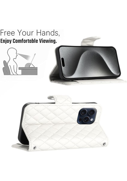 IPhone 15 Için Kılıf Pro Bilek Şerit Cüzdan Kapak Kart Tutucu Darbeye (Yurt Dışından)