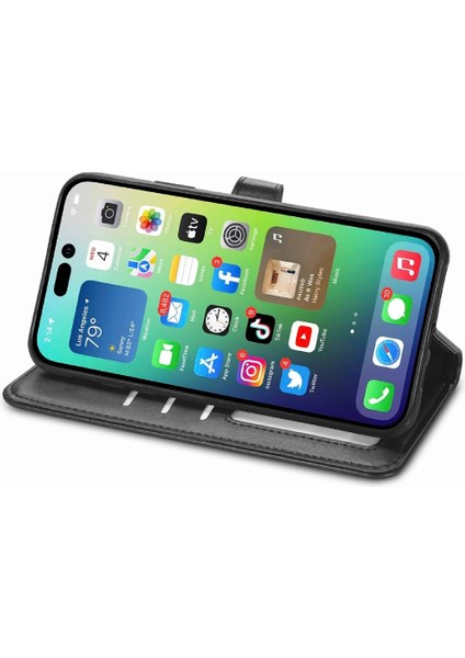 IPhone 14 Için Kılıf Artı Deri Çanta Zarif Iş Moda Tasarımı (Yurt Dışından)
