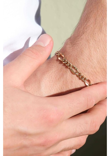 Altın Erkek Figaro Bileklik modelleri