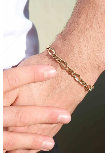 Altın Erkek Figaro Bileklik fırsatları