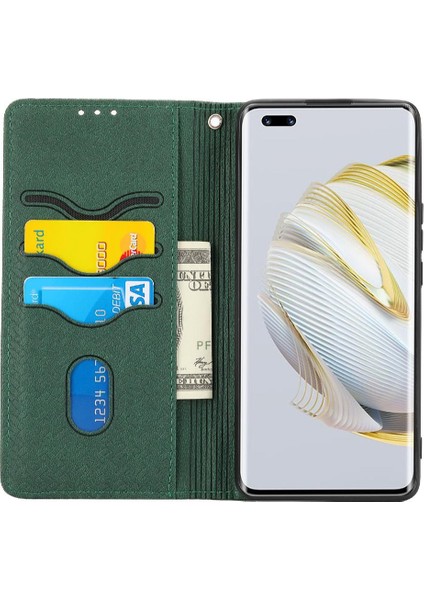 Huawei Nova 10 Pro Için Kılıf El Cüzdan Pu Deri Kapak Flip Folio Kitap (Yurt Dışından)