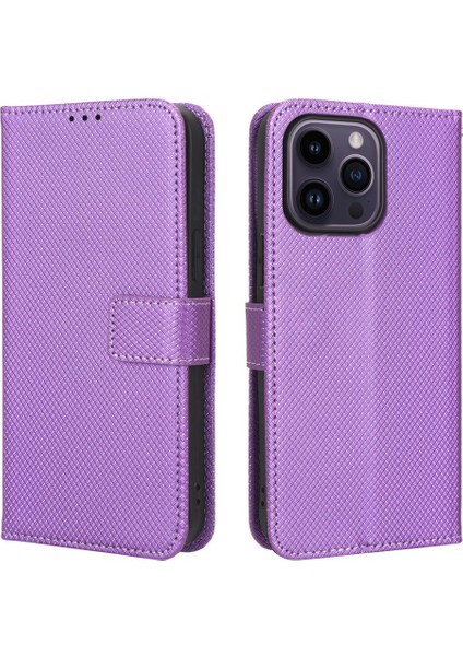 IPhone 14 Için Kılıf Pro Kickstand Manyetik Cüzdan Kapak Kart Tutucu (Yurt Dışından)